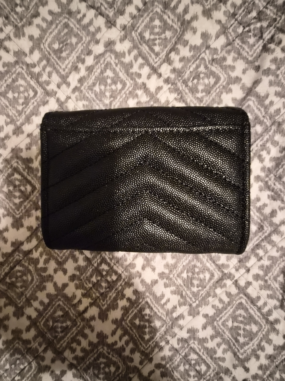 Saint Laurent Black YSL Monogram Quilted Leather Wallet - Picture 2 of 5